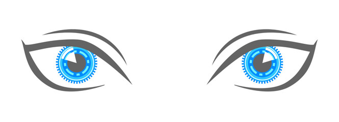 Stylized Blue Eyes Vector Illustration