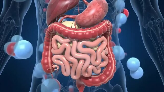 anatomy of the human digestive system footage