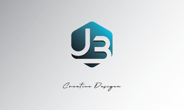 UB Creative Polygon Logo &ndash; Modern Negative Space Lettermark with Geometric Hexagon Shape for Futuristic Branding, Corporate Identity & Tech Design

