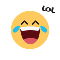 Laughing emoticon vector illustration. Jokes and Happiness isolated element.