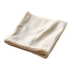 Folded white cloth napkin isolated on transparent background
