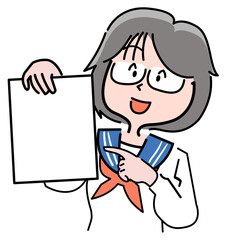 メガネの中学生女子-提示