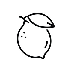 Black line icon for lemon