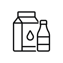 Black line icon for milk