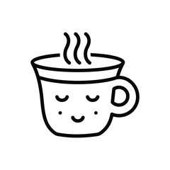Black line icon for tea sticker