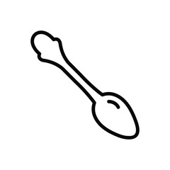 Black line icon for tea spoon