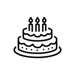 Black line icon for cake