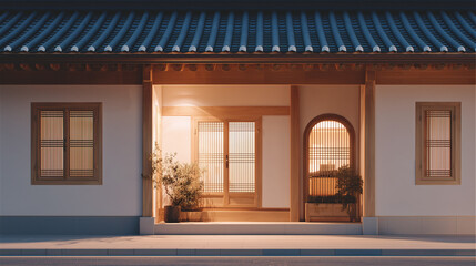 entrance to the house, traditional korean house, Hanok
