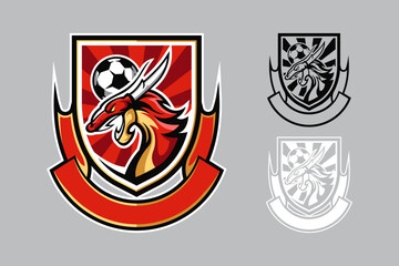 dragon emblem logo football vector 2502