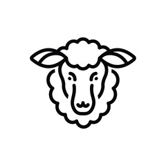 Black line icon for lamb