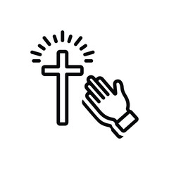 Black line icon for prayer