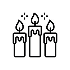 Black line icon for candle