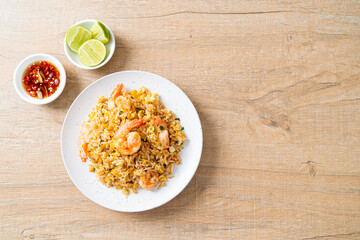 fried shrimps fried rice on plate
