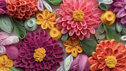 Crafted Colorful Paper Quilling Techniques Textured Layers