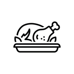 Black line icon for chicken