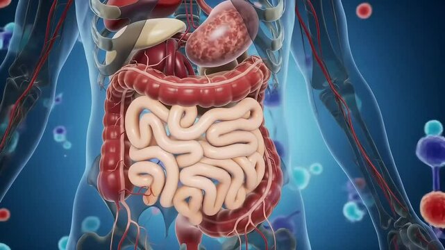 anatomy of the human digestive system footage