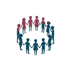  A group of kids holding hands in a circle