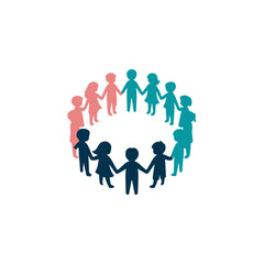  A group of kids holding hands in a circle