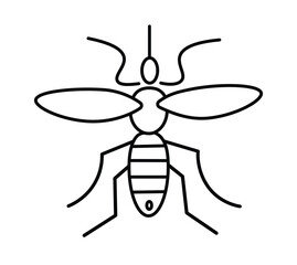 Black Silhouette of a Mosquito Insect Vector.mosquito insect icon 