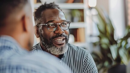 Career coach giving advice to a mentee on professional development.