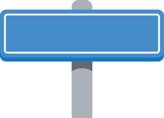 A simple vector illustration of a blank road sign. Ideal for use in transportation graphics, street navigation, urban signage, as well as in educational materials or presentations for titles and 