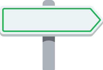 A simple vector illustration of a blank road sign. Ideal for use in transportation graphics, street navigation, urban signage, as well as in educational materials or presentations for titles and 