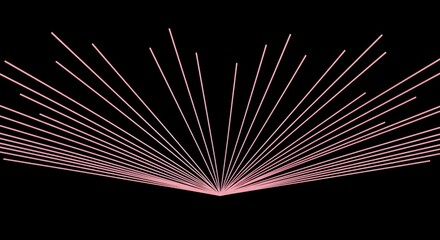 Minimalist Abstract Background with Radiating Pink Lines on Black