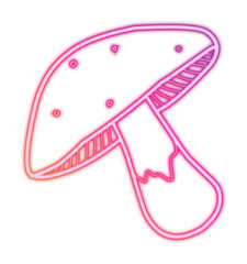 Neon mushroom handdrawn