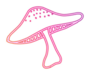 Neon mushroom handdrawn
