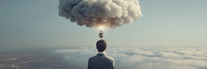 Panorama cloud mind blowing,  connection business, ample capture essence  entrepreneurship.