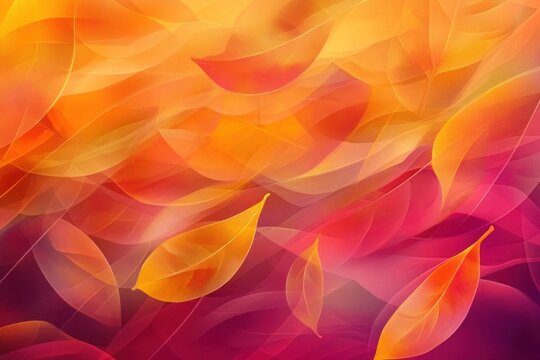 autumn leaves swirling in soft abstract patterns, warm gradient vector