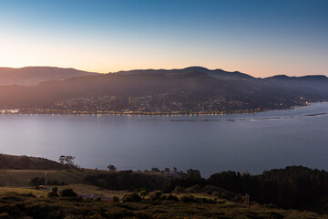 Otago Trooper's Memorial Solider's Monument Lookout, Dunedin, New Zealand, during sunset
