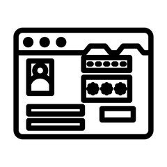 web browser line icon