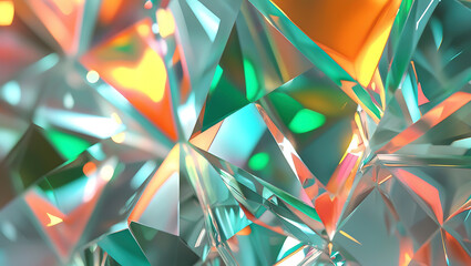 Abstract Refracted Light Through Clear Crystals, Prismatic Glow