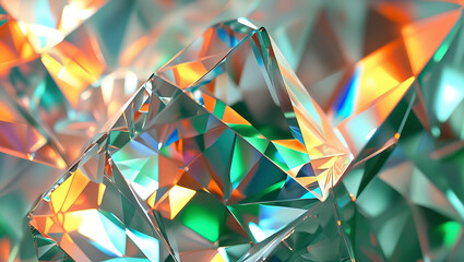 Abstract Refracted Light Through Clear Crystals, Prismatic Glow