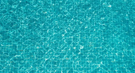 Top-Down View of Clear Turquoise Pool Water with Sunlight Reflections
