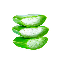 Aloe Vera Plant Slices Showing Transparent Gel PNG