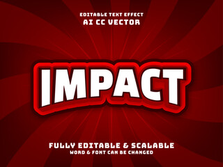 Editable text effect impact 3d Cartoon template style premium vector
