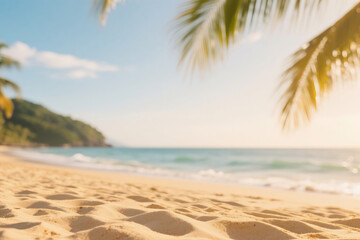 Golden Beach in the Sunlight and Sea Breeze