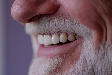 Close-up view of a smiling person's mouth and teeth.