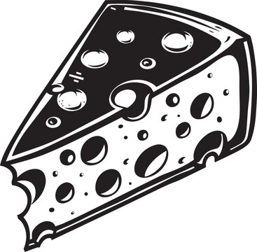 black and white cheese wedge clip art preview