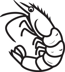 Fototapeta premium Shrimp icon clean simple outline
