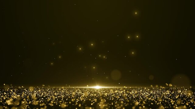 Gold Particle Field Golden frame border bokeh event awards trailer titles cinematic concert openers luxury presentation background loop