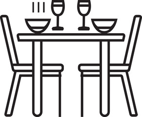 Dining Table icon clean simple outline
