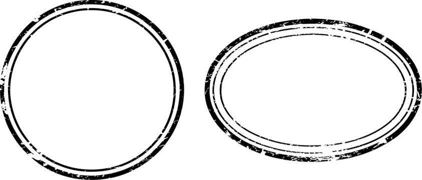 Grunge circle and oval stamp vector illustration for vintage design elements and logo design template editable stock vector