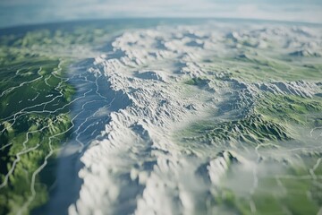 Animated weather simulation with clear cold/warm front lines and isobar flows