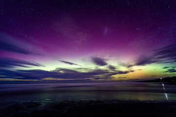 Aurora Over Dunedin, Otago, New Zealand