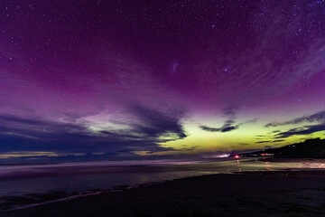 Aurora Over Dunedin, Otago, New Zealand