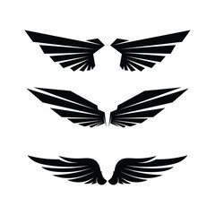 Black wing logo symbol for a professional designer