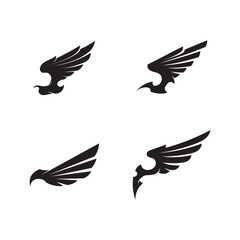 Black wing logo symbol for a professional designer